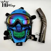 1pc colorful silicone gas mask hookah multifunctional hookah pipe with face mask details 3