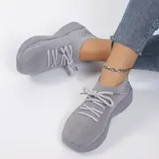 womens leisure knit sneakers breathable platform lace up low top casual shoes womens low top sport shoes details 8