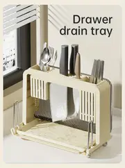 1pc multifunctional knife rack with drain tray and chopstick storage organize your kitchen essentials with ease details 8