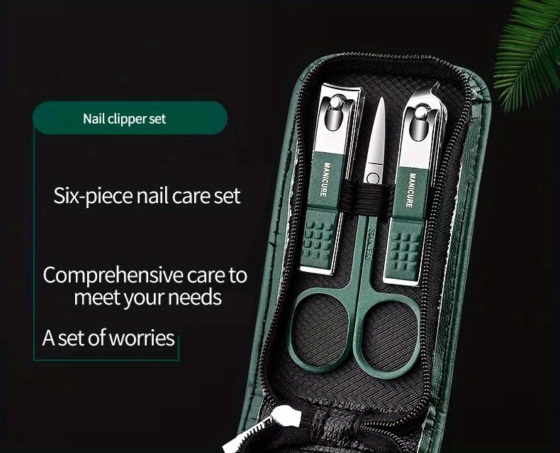 6pcs nail care set household nail clipper set portable ear pick spoon nail clipper set Product details 0