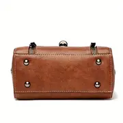 vintage turn lock square satchel bag solid color shoulder bag womens classic crossbody bag details 7