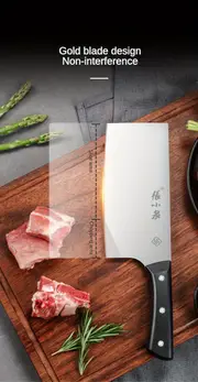 zhang xiao quan five piece kitchen knife set household vegetable cutting bone cutting dual purpose kitchen knife small kitchen knife fruit knife kitchen scissors solid wood knife holder with knife sharpener details 4