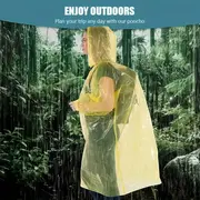 1pcs ultra thin disposable rain poncho for adults and children waterproof outdoor protection random color details 2