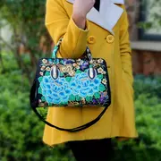 flower embroidered handbags ethnic style crossbody bag canvas satchel purse for women details 13