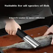 1pc portable electric fish scaler and descaler clean and remove fish scale with ease battery operated seafood knife tool for kitchen details 4