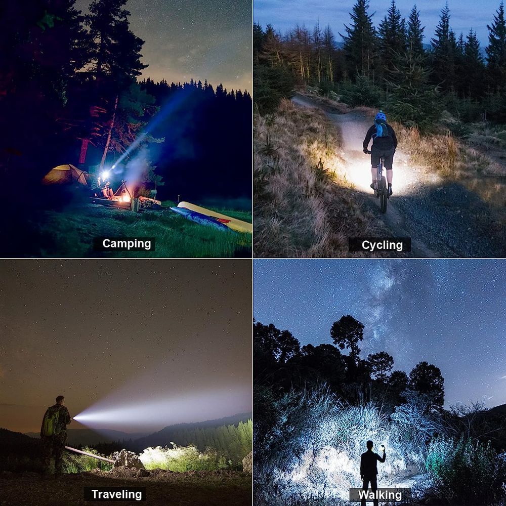 rechargeable spotlight flashlight ultra bright 200000 lumen spotlight with stand with 3 main modes and 4 color filters led spotlight outdoor handheld usb cable included suitable for boating hunting camping details 6