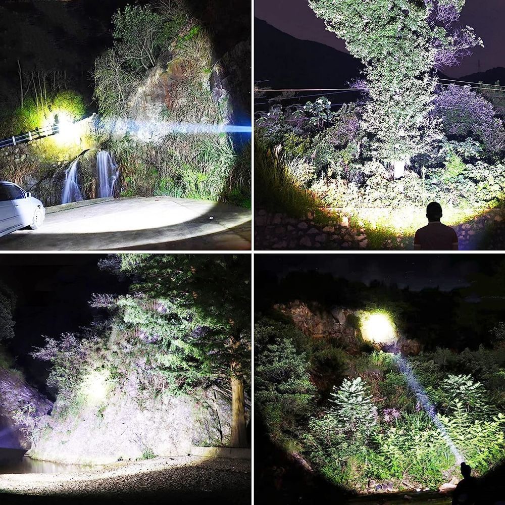 rechargeable spotlight flashlight ultra bright 200000 lumen spotlight with stand with 3 main modes and 4 color filters led spotlight outdoor handheld usb cable included suitable for boating hunting camping details 7