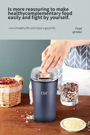 electric coffee grinder electric grinder for beans spices and others stainless steel blades 6 page blades removable and washable blue details 6
