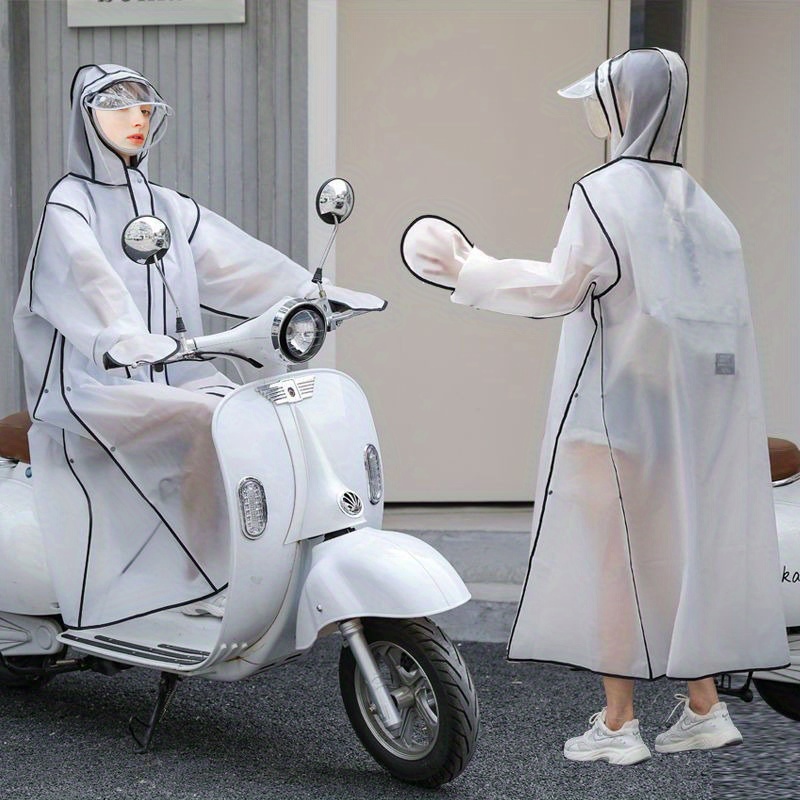 womens one piece raincoat long full body anti rain riding full body integrated rain poncho details 2