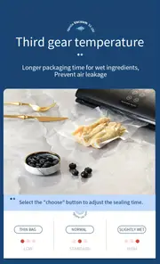 1set automatic food vacuum sealer machine with touch screen vacuum air sealing system for food preservation dry moist food modes led indicator lights with external vacuum tube kitchen accessories details 12