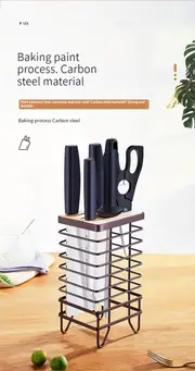 1pc kitchen drainage knife and scissor holder multifunctional integrated storage and sorting tool holder on the countertop home kitchen storage supplies details 8