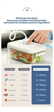 1set automatic food vacuum sealer machine with touch screen vacuum air sealing system for food preservation dry moist food modes led indicator lights with external vacuum tube kitchen accessories details 5