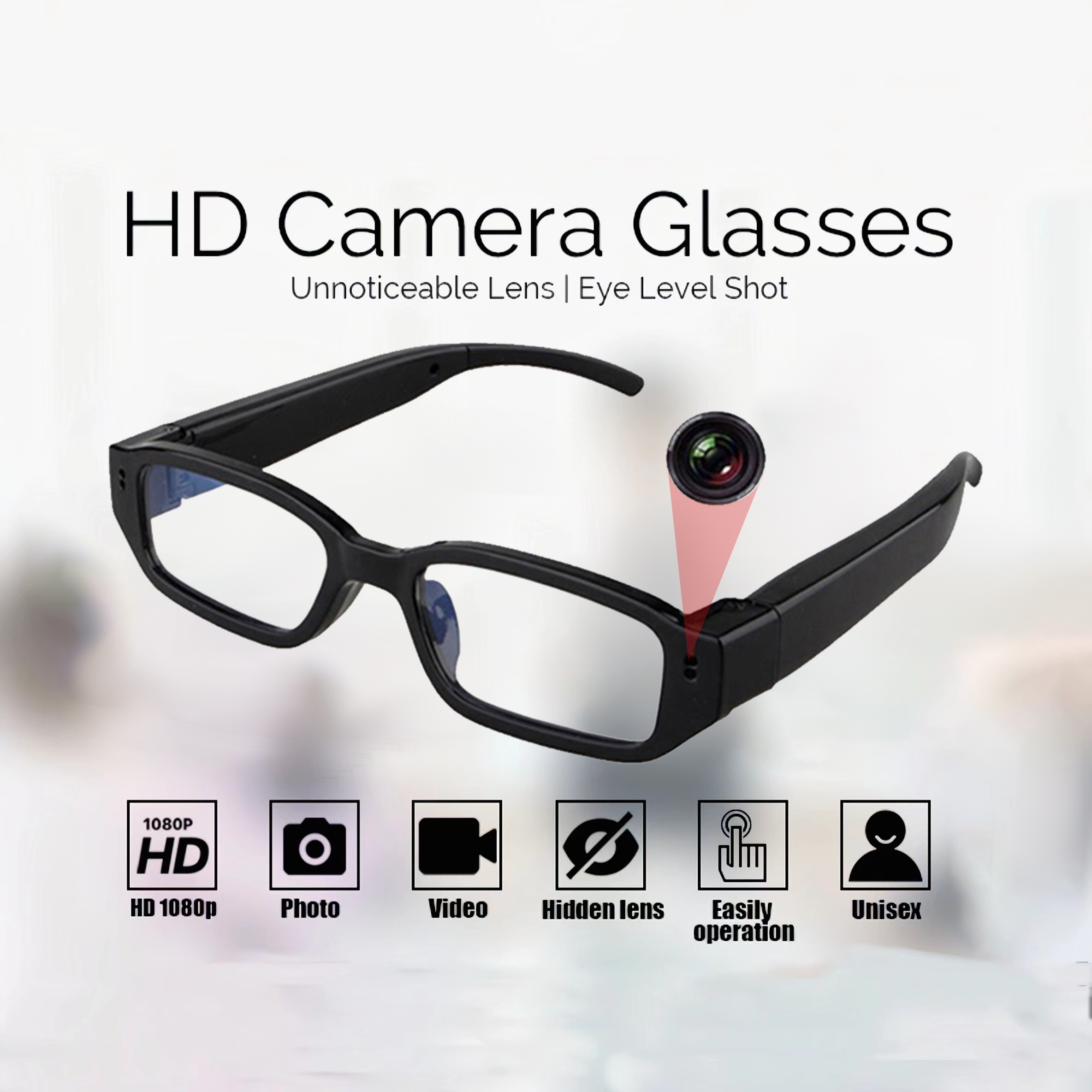 1pc smart video camera glasses 1080p hd camera glasses sports outdoor glasses portable camera ultra clear camera glasses with 32gb memory card details 1