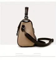 mini color contrast handbag women pu leather crossbody bag fashion turn lock flap purse details 11