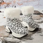 womens platform snow boots casual side zipper plush lined boots comfortable winter boots details 19