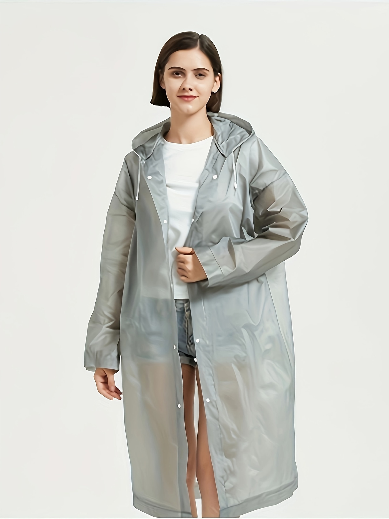 fashionable and lightweight reusable raincoat travel poncho for women thickened eva material provides ultimate protection from rain and wind ideal for outdoor activities details 8