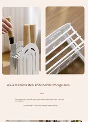 multi-size pot lids-1pc 2 in 1 chopping board holder knife holder new countertop storage rack for kitchen multi size pot lids cutting board knife kitchen gadgets cheap items details 3