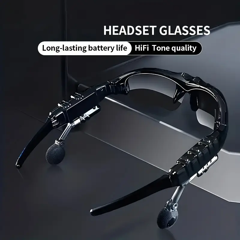 1pc uv resistant sport glasses with wireless headset perfect for cycling driving fishing travel and outdoor activities wireless glasses anti ray stereo music headphones with hands free calling for all cell phones details 2