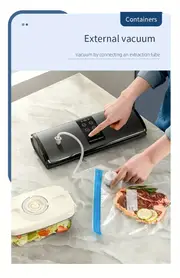 1set automatic food vacuum sealer machine with touch screen vacuum air sealing system for food preservation dry moist food modes led indicator lights with external vacuum tube kitchen accessories details 14