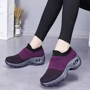 womens air cushion sock sneakers casual breathable slip on low top sports shoes comfy walking trainers details 1