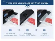 1set automatic food vacuum sealer machine with touch screen vacuum air sealing system for food preservation dry moist food modes led indicator lights with external vacuum tube kitchen accessories details 8