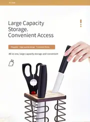 1pc kitchen drainage knife and scissor holder multifunctional integrated storage and sorting tool holder on the countertop home kitchen storage supplies details 4