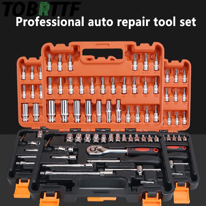53pcs 151pcs professional car repair toolboxes a portable durable and   ratchet wrench set suitable for   motorcycle maintenance and home industrial repair including a portable case details 0