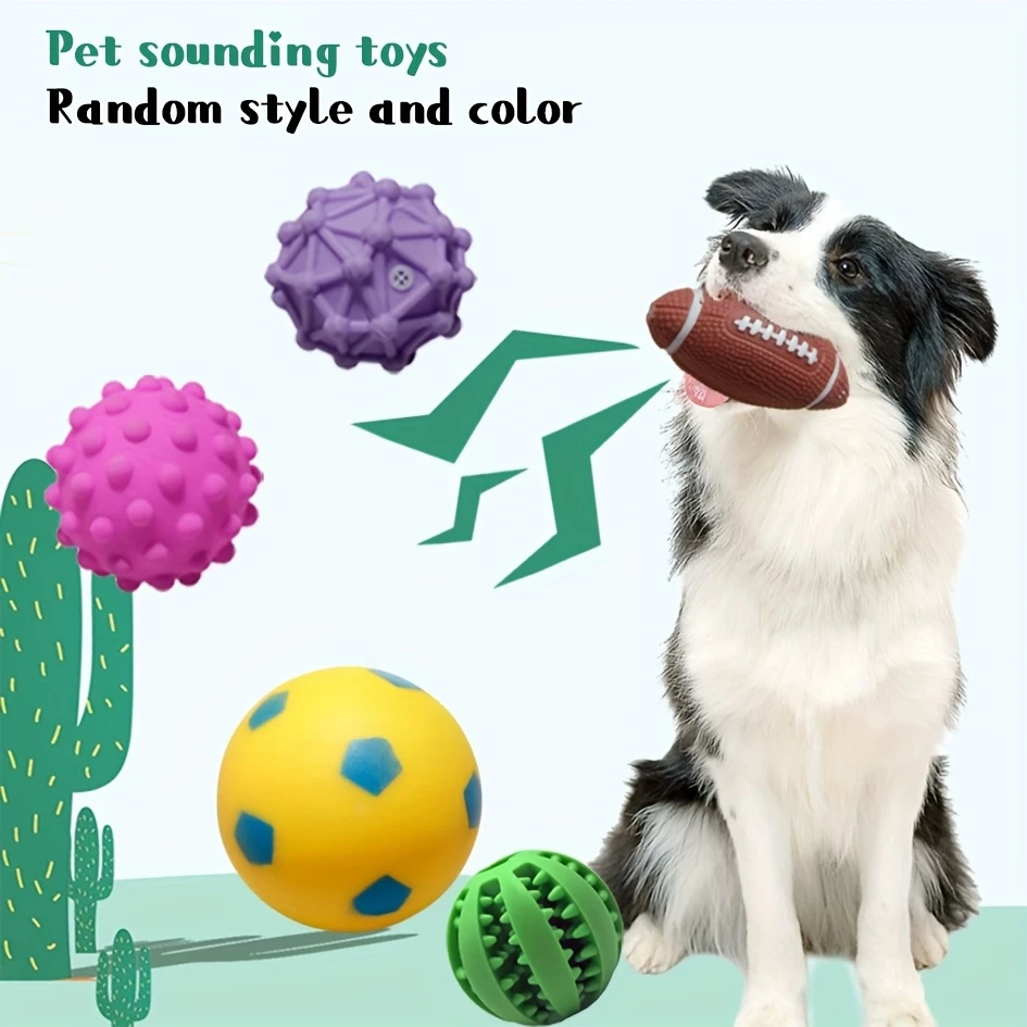 30pcs pet squeaky toys dog ball chew teething toy plush sound activated toy puppy chewing toy plush toy treat dispenser non damaging teeth cleaning unique shaped pet toy relax and fun interactive toy suitable for small medium and large dogs indoor and outdoor play easy to store random styles and colors details 4