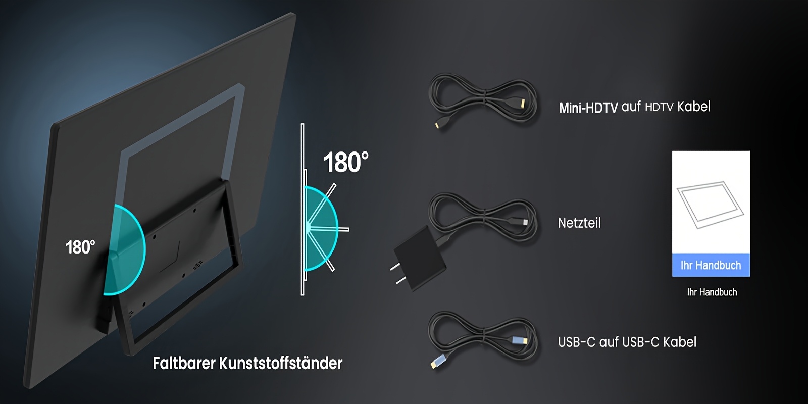 portable monitor for laptops 120hz portable gaming monitor fhd 1080p 18 5 inch laptop monitor extender travel portable computer monitor screen extender suitable for ps5 4   pc usb c second monitor portable details 5