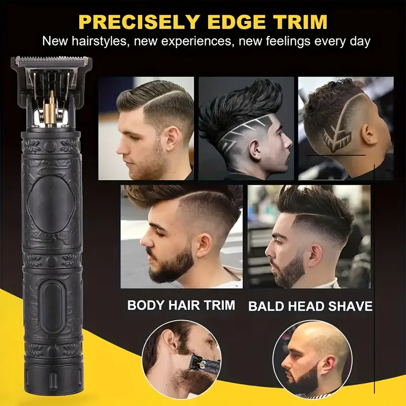 professional cordless mens electric hair clipper with usb charging trimming for stylish grooming 1200mah lithium battery ideal fathers day or holiday gift details 0