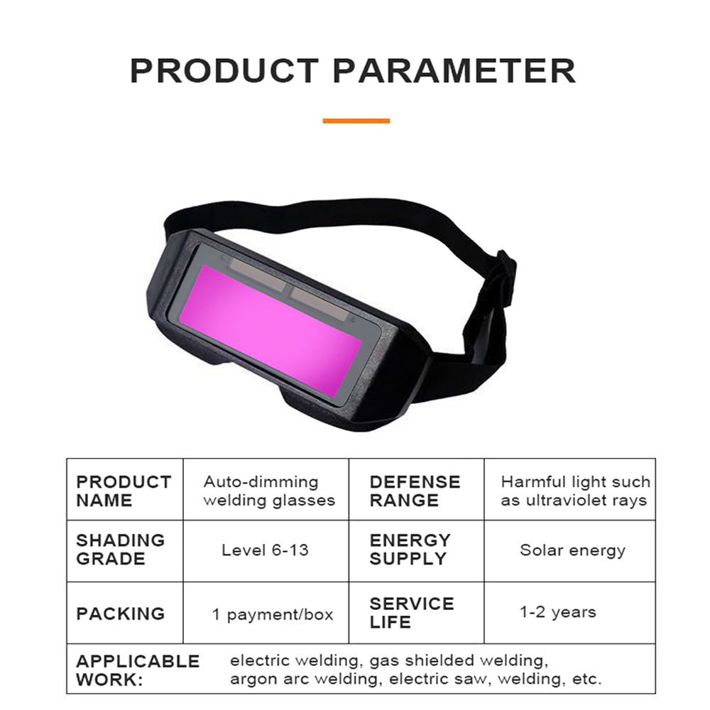 1pc solar powered auto darkening welding goggles optical clarity welding glasses protective automatic dimming eye protection glasses details 4