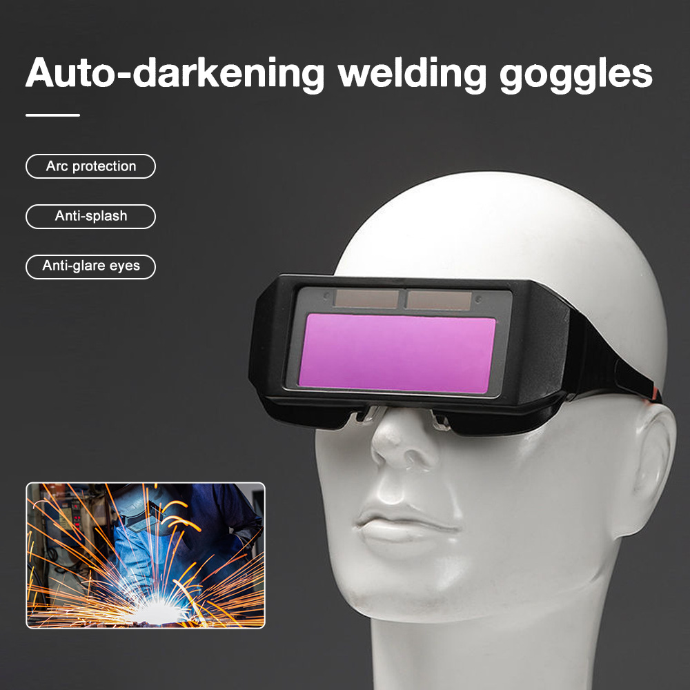 1pc solar powered auto darkening welding goggles optical clarity welding glasses protective automatic dimming eye protection glasses details 9