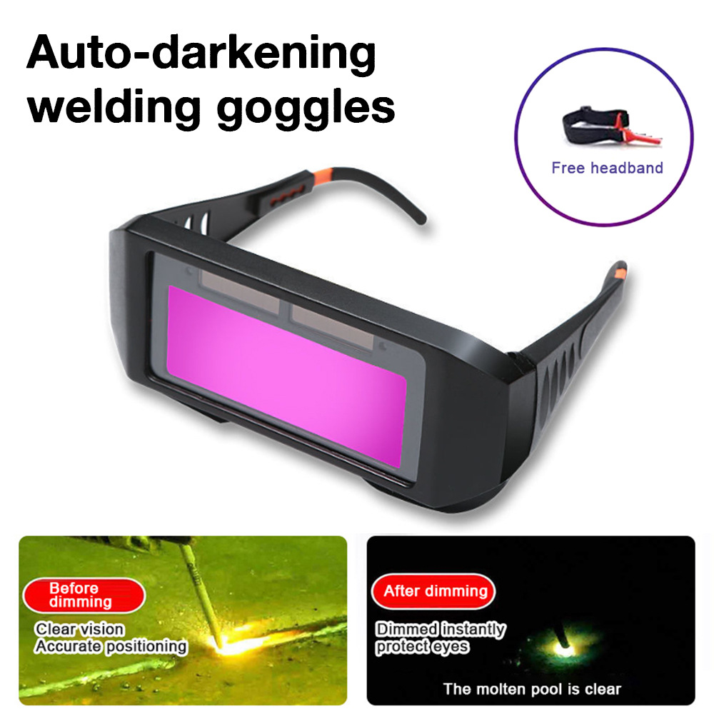 1pc solar powered auto darkening welding goggles optical clarity welding glasses protective automatic dimming eye protection glasses details 7