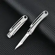 portable titanium alloy folding knife sharp art paper cutting with replaceable blades details 5