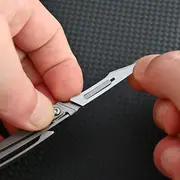 portable titanium alloy folding knife sharp art paper cutting with replaceable blades details 7