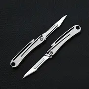 portable titanium alloy folding knife sharp art paper cutting with replaceable blades details 9