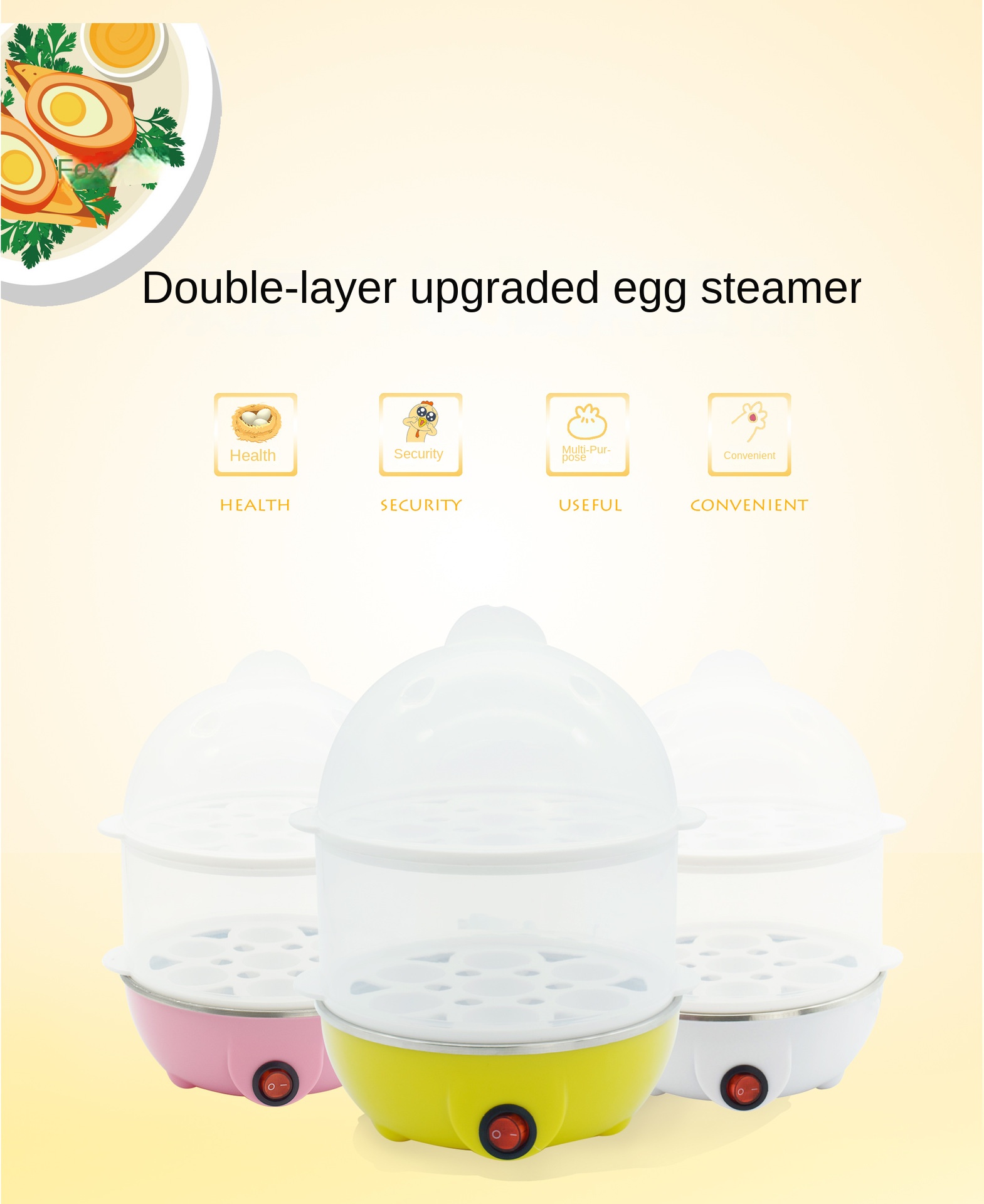 cooking egg machine 14 eggs double layer breakfast machine stainless steel multi function steamer details 0