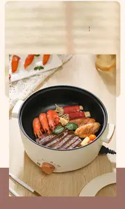 1 5l 3l electric hot pot portable electric skillet with nonstick coating over heating and boil dry protection for stir fry steak for rv travel home details 8