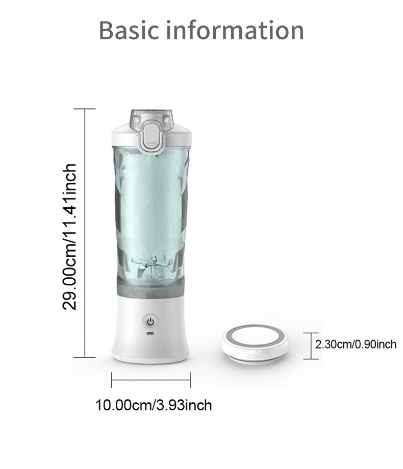 portable blender blender for shakes and smoothies personal size blenders with usb rechargeable mini fruit juice mixer 600ml electric juicer machine with six blades 4000mah small  juicer blender c details 18