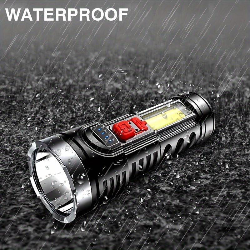 1pc led flashlight usb rechargeable high lumens tactical light handheld super brightest flashlights portable torch for outdoor camping emergency lantern details 4